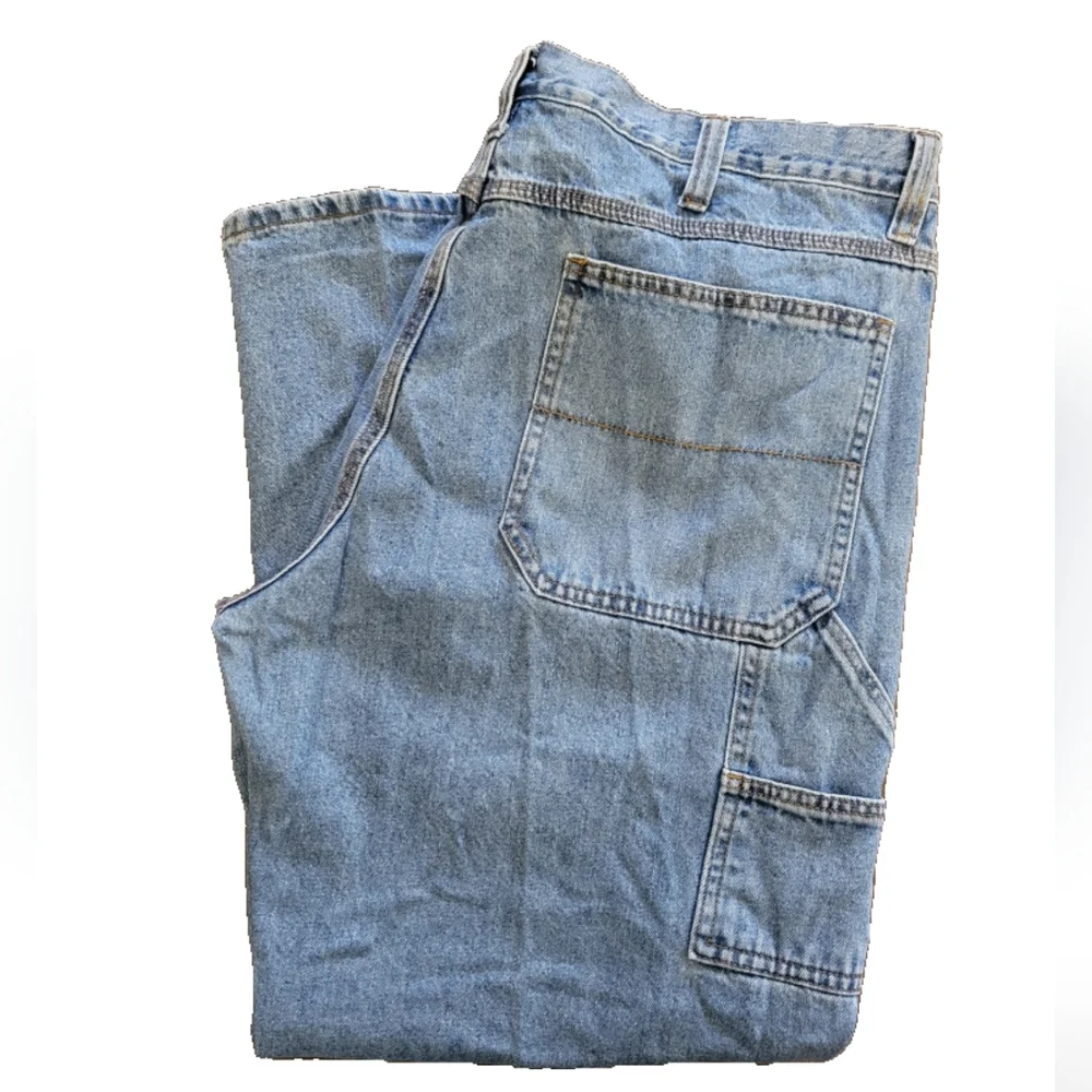 Faded Glory Blue Relaxed Carpenter Jeans Classic Denim Style Size 42 X 30